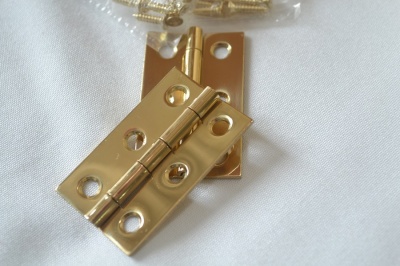 2'' Polished Solid Brass Hinges (pair)